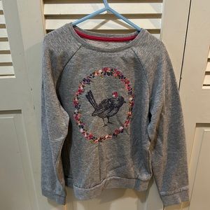 Mini Boden gray sweatshirt-embroidered size 9-10